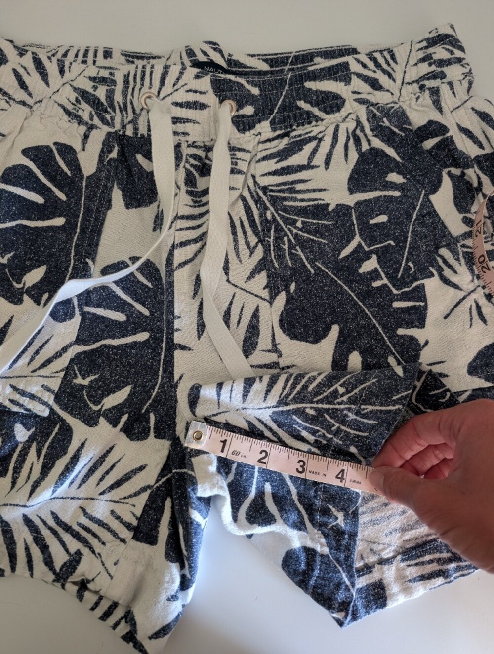 Nautica Palm Leaf Print Linen/Viscose Shorts - Picture 9 of 9